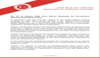 Press Release Regarding the International Holocaust Remembrance Day