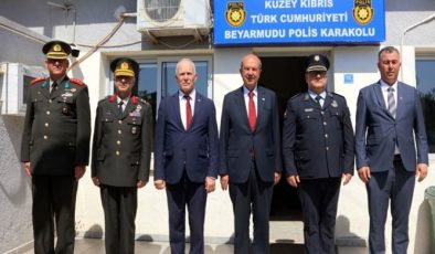 Cumhurbaşkanı Ersin Tatar, Beyarmudu Belediyesi ile Beyarmudu Polis Karakolu’nu ziyaret etti
